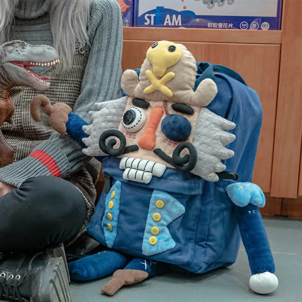 Nutcracker Pirate Canvas Cute Backpack Casual And Unique Blue Handmade Backpack