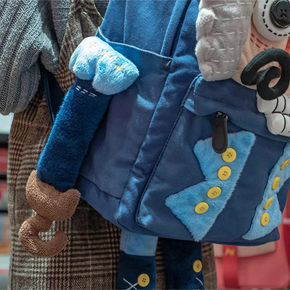 Nutcracker Pirate Canvas Cute Backpack Casual And Unique Blue Handmade Backpack