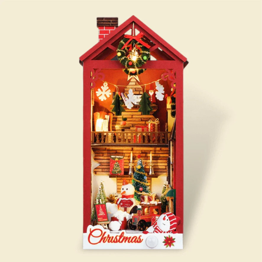 Merry Christmas - DIY Book Nook Kit,3D Wooden Puzzle