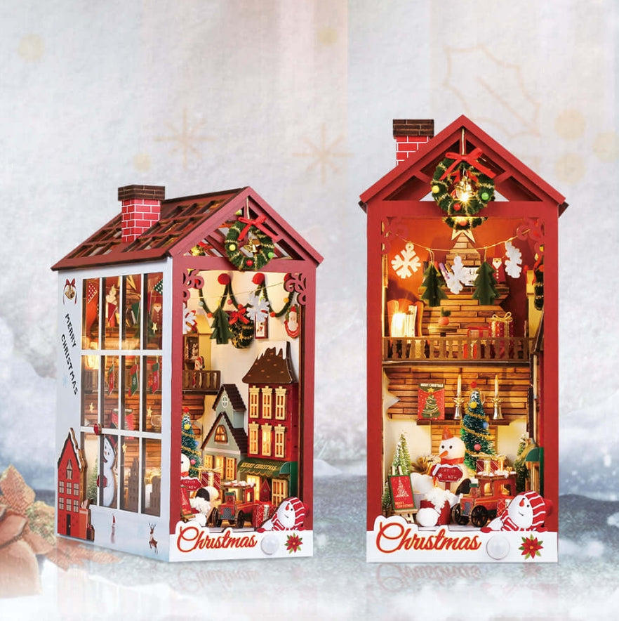 Merry Christmas - DIY Book Nook Kit,3D Wooden Puzzle