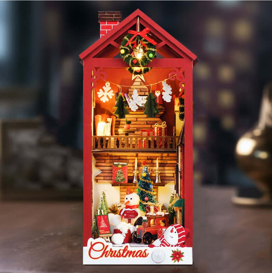 Merry Christmas - DIY Book Nook Kit,3D Wooden Puzzle