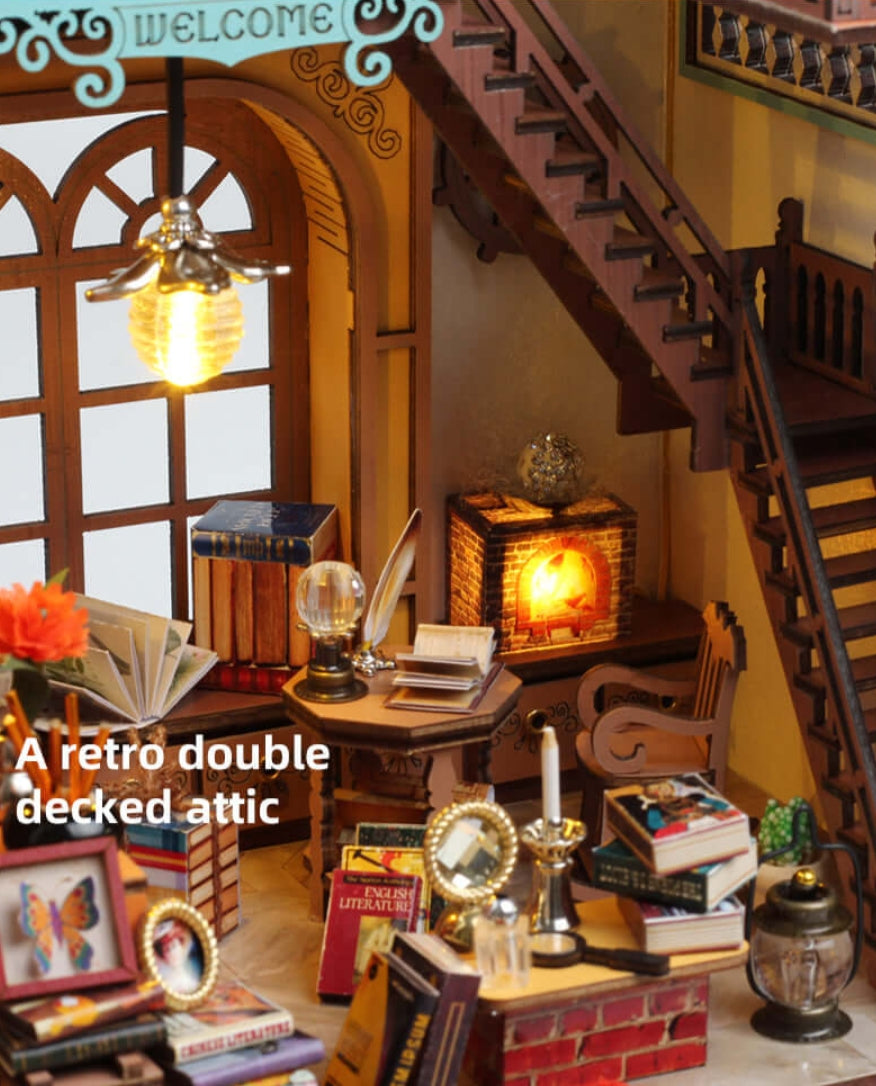 DIY Book Nook Kit,3D Wooden Puzzle