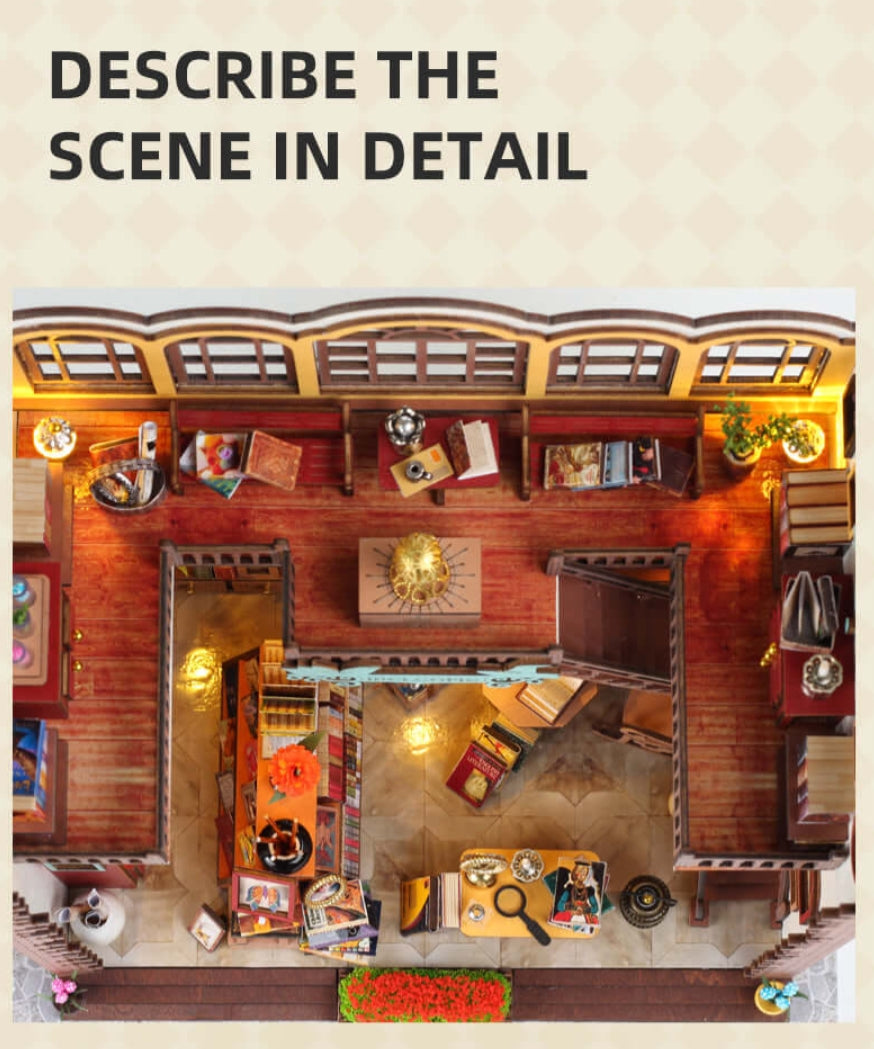 DIY Book Nook Kit,3D Wooden Puzzle