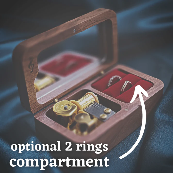 Music Box with Wedding Ring Pillow