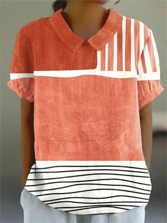 Women's Retro Minimalist Abstract Art Print Flowy Dress