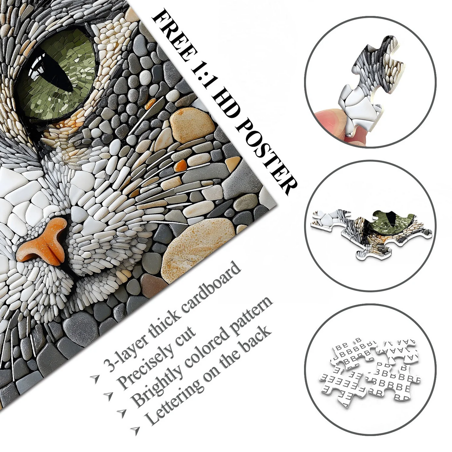 Pebble Cat Jigsaw Puzzles 1000 Piece