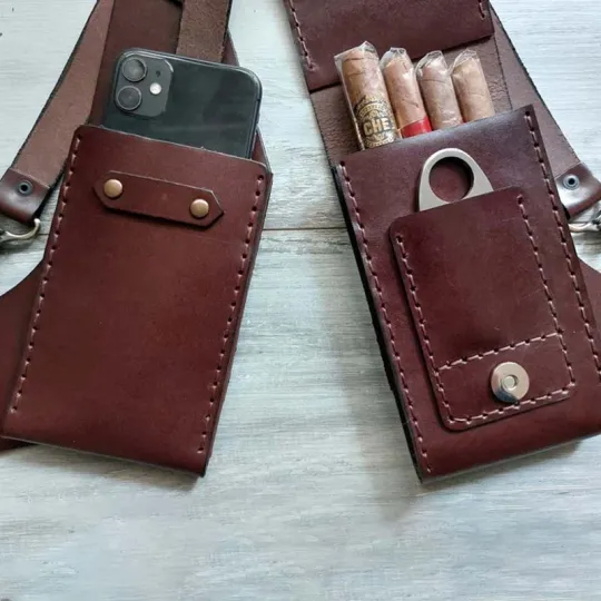 Leather Cigar case, Leather Cigar accessories, Leather Cigar Holder