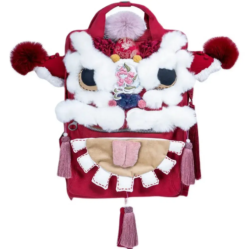 Lion Roar Blue Polyester Cute Backpack Casual Unique And Versatile