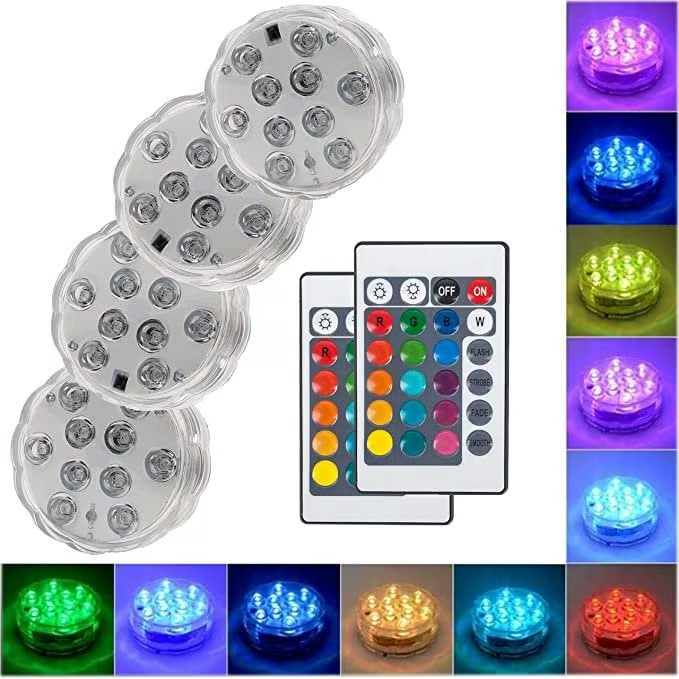 š„Submersible LED Pool Lights (RF Remote Control )