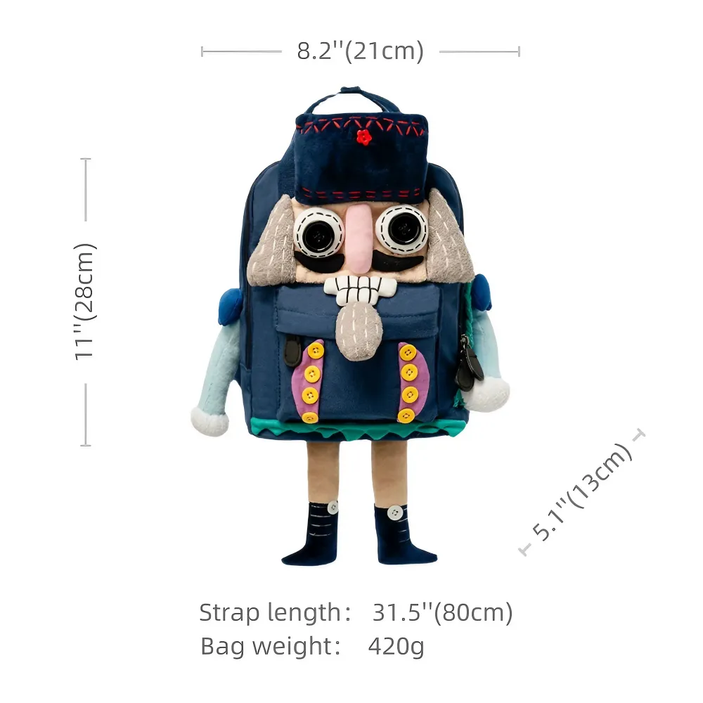 Cute Nutcracker Soldier Canvas Backpack Casual And Personalized Style - Handmade