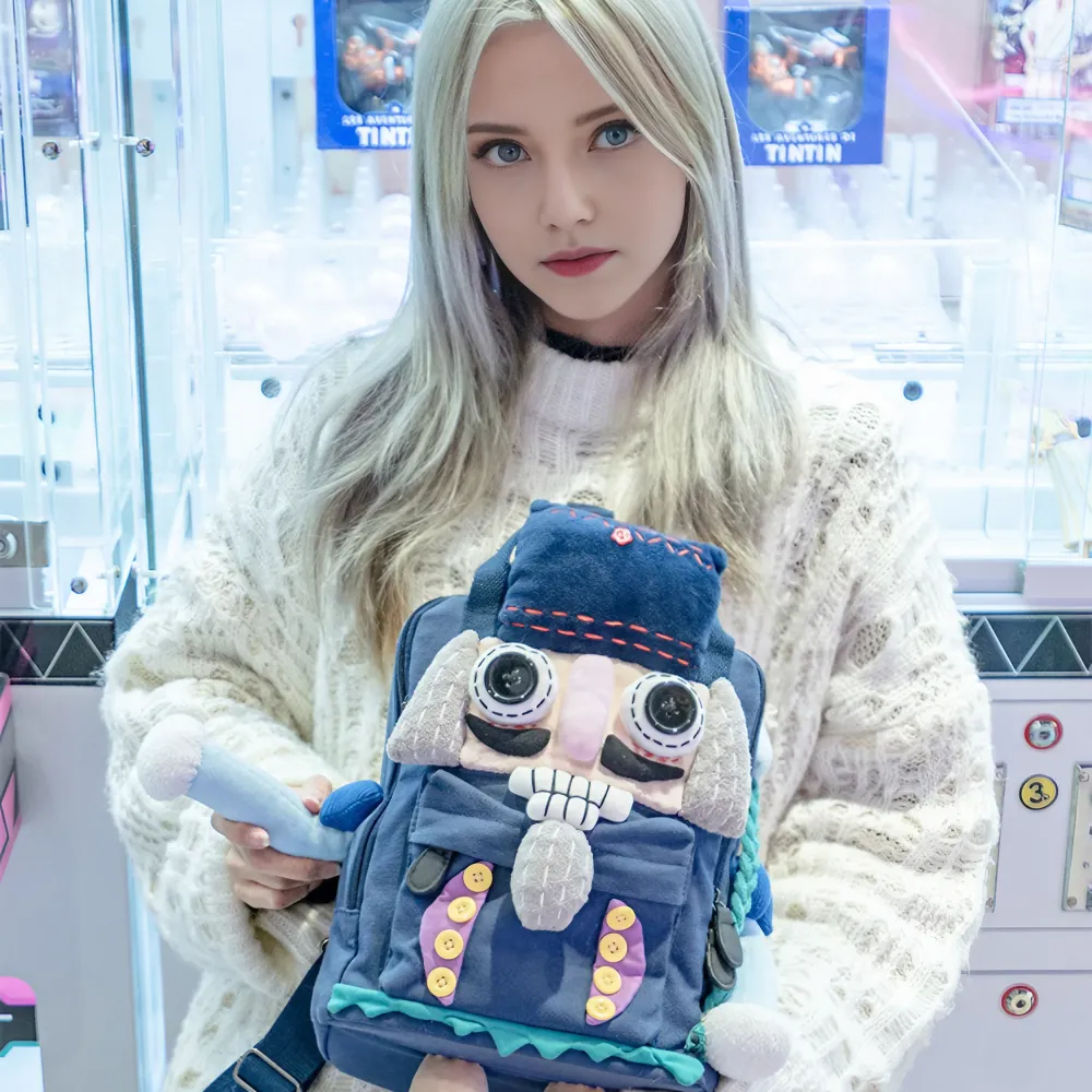 Cute Nutcracker Soldier Canvas Backpack Casual And Personalized Style - Handmade