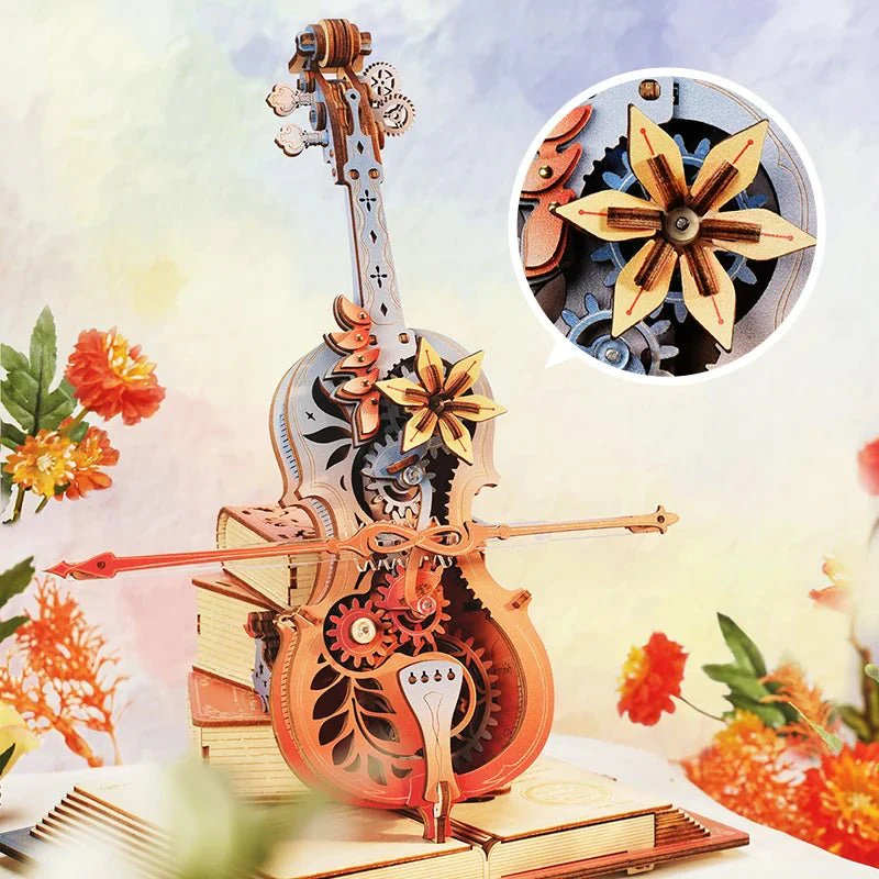 Symphony of Gorgeous Dreams Mechanical Music Box 3D Wooden Puzzle AMK63M