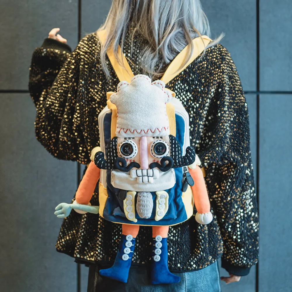 Cute Nutcracker Chef Personality Cotton Leisure Backpack - Handmade
