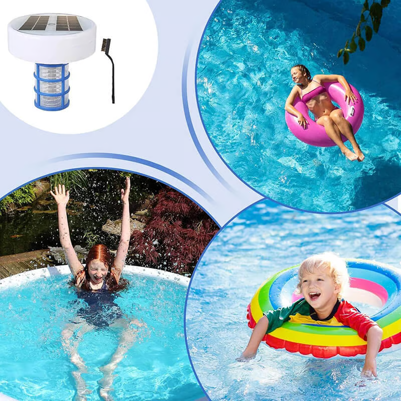 Solar Powered Pool Ionizer with LED Light