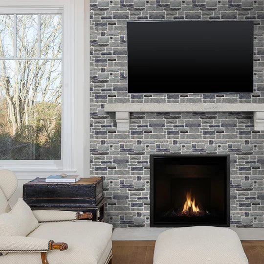 3D Coffee Brown Whitewash Brick Wall Panels Peel and Stick -Large Size