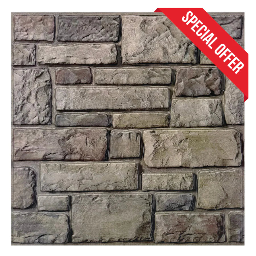 3D Coffee Brown Whitewash Brick Wall Panels Peel and Stick -Large Size