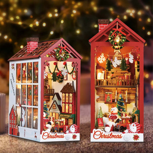 Merry Christmas - DIY Book Nook Kit,3D Wooden Puzzle
