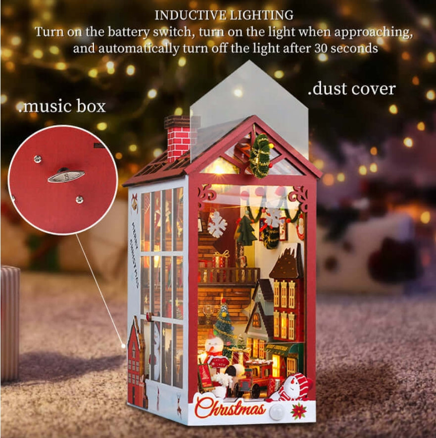 Merry Christmas - DIY Book Nook Kit,3D Wooden Puzzle