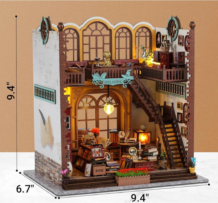 DIY Book Nook Kit,3D Wooden Puzzle