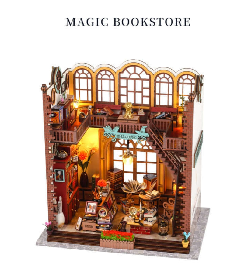DIY Book Nook Kit,3D Wooden Puzzle