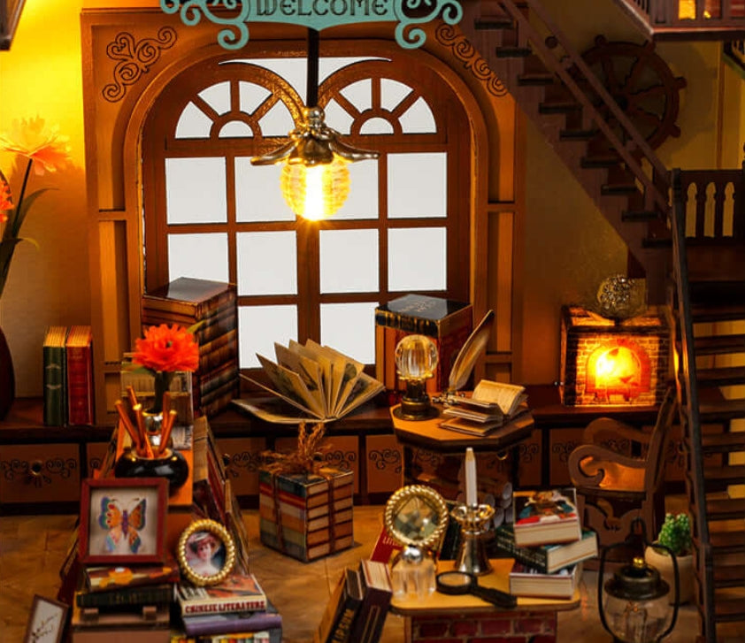 DIY Book Nook Kit,3D Wooden Puzzle