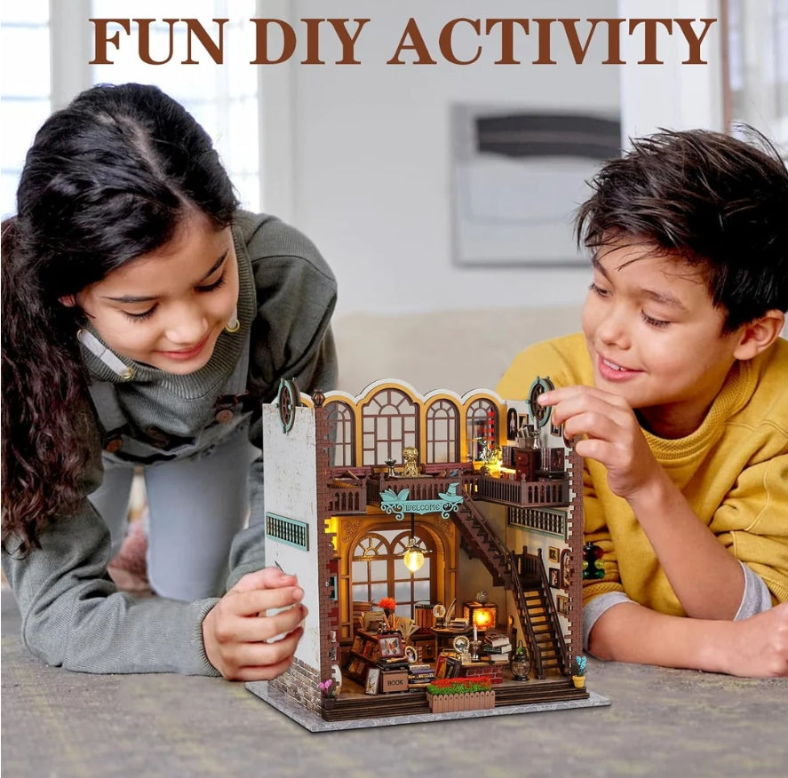 DIY Book Nook Kit,3D Wooden Puzzle