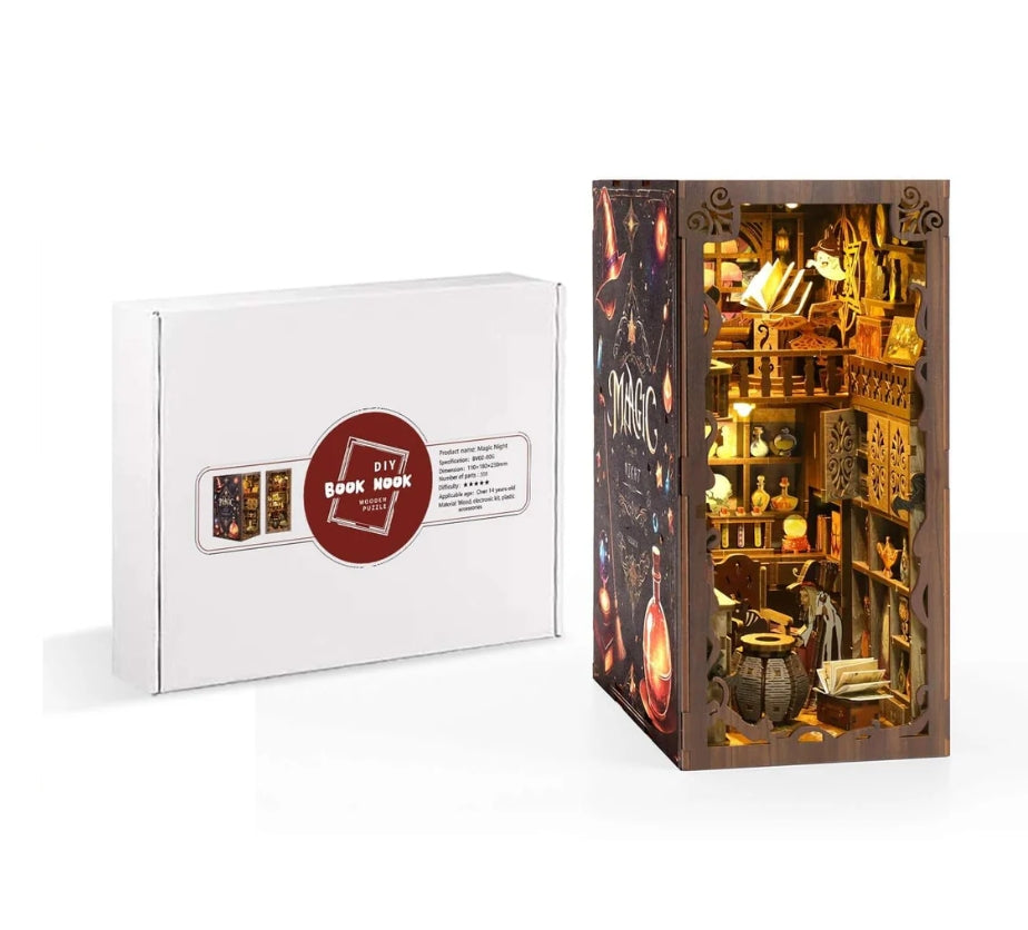 Magic Night - DIY Book Nook Kit,3D Wooden Puzzle