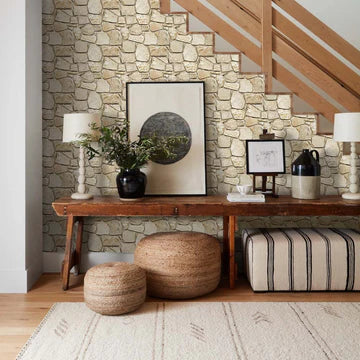 3D Coffee Brown Whitewash Brick Wall Panels Peel and Stick -Large Size