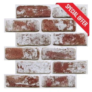 3D Coffee Brown Whitewash Brick Wall Panels Peel and Stick -Large Size