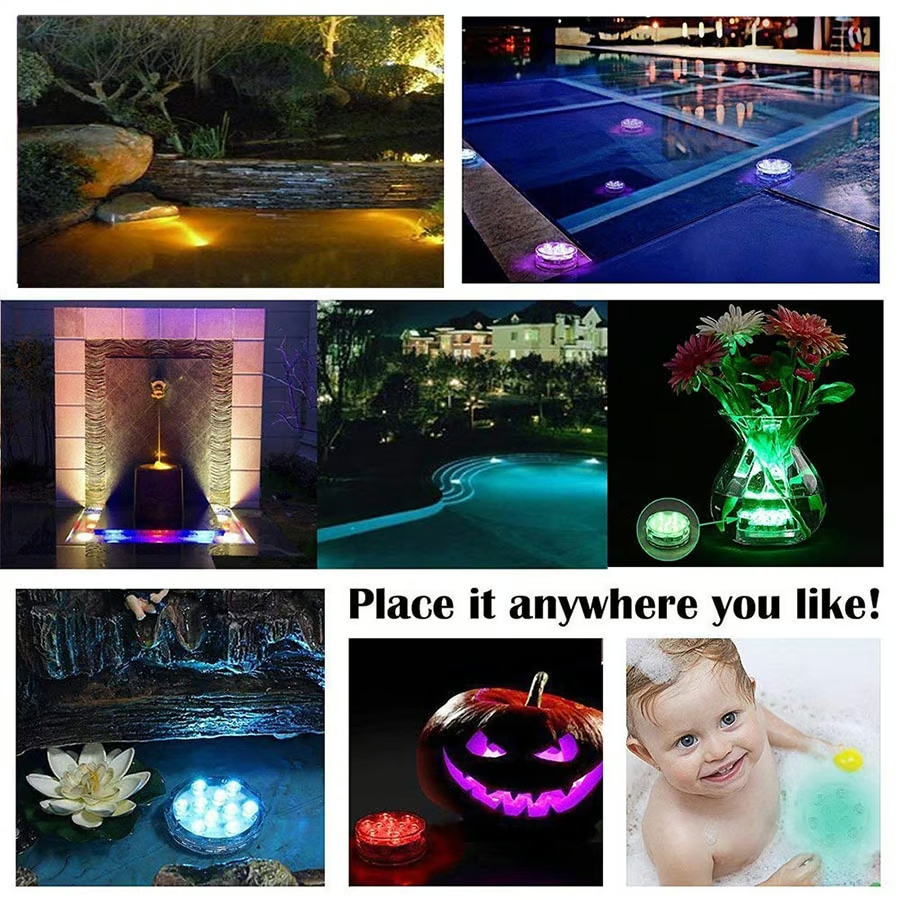 💥Submersible LED Pool Lights (RF Remote Control )