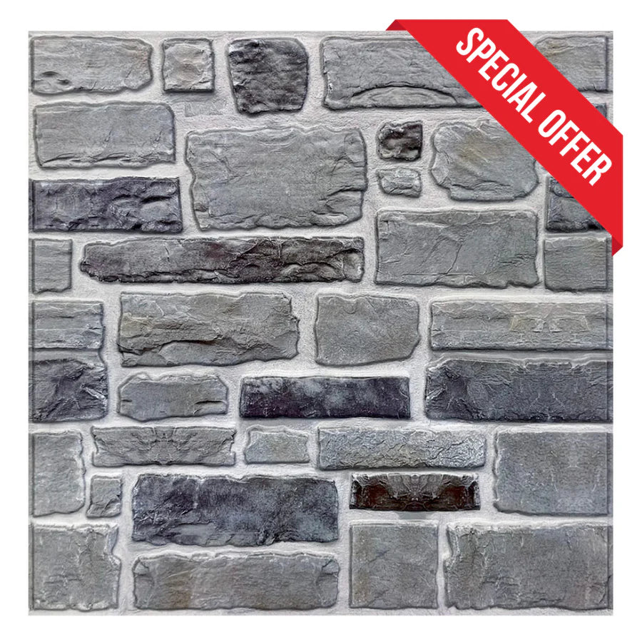 3D Coffee Brown Whitewash Brick Wall Panels Peel and Stick -Large Size
