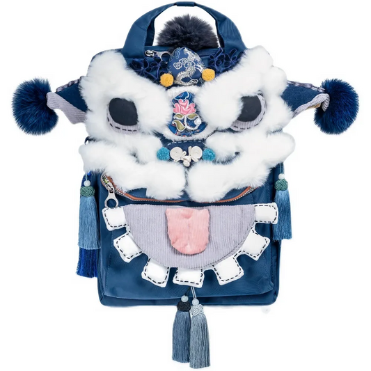 Lion Roar Blue Polyester Cute Backpack Casual Unique And Versatile