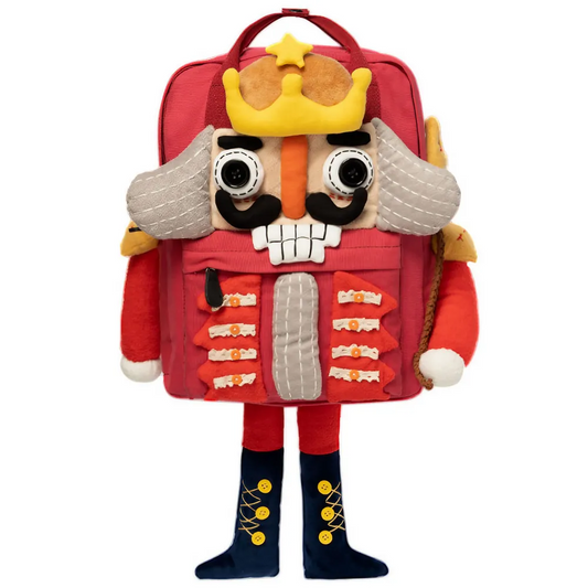 Cute Nutcracker Canvas Handmade Anime Backpack Red Casual And Unique