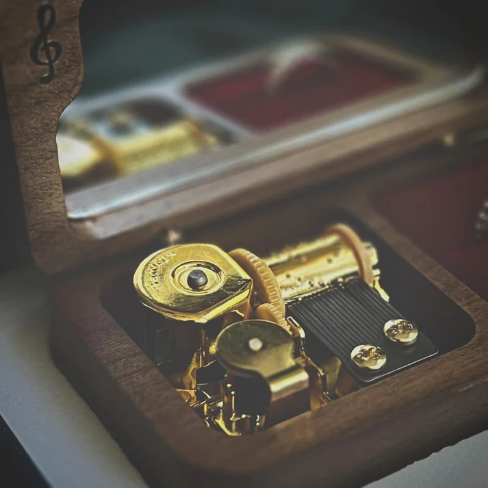 Music Box with Wedding Ring Pillow