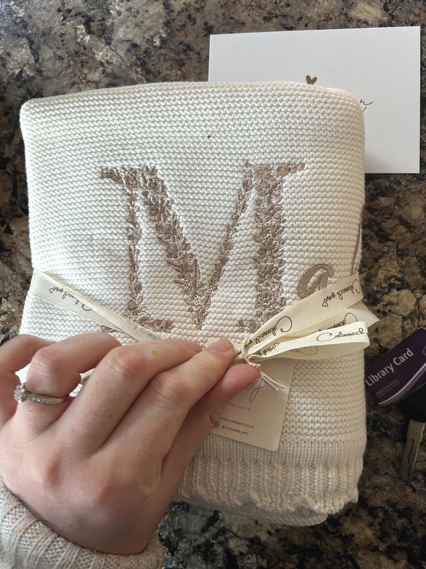 Luxury Embroidered Baby Blanket, Personalised Floral Heirloom, Shower Gift, Newborn Coming Home Outfit, Birth Name Annoucement, Scalloped