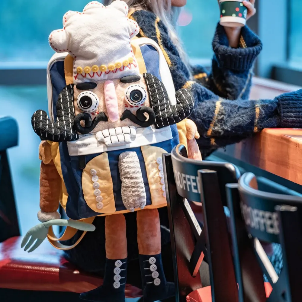 Nutcracker Chef Cute Personality Cotton Leisure Backpack - Handmade