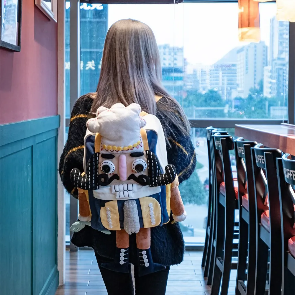 Nutcracker Chef Cute Personality Cotton Leisure Backpack - Handmade