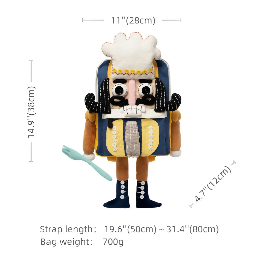 Nutcracker Chef Cute Personality Cotton Leisure Backpack - Handmade