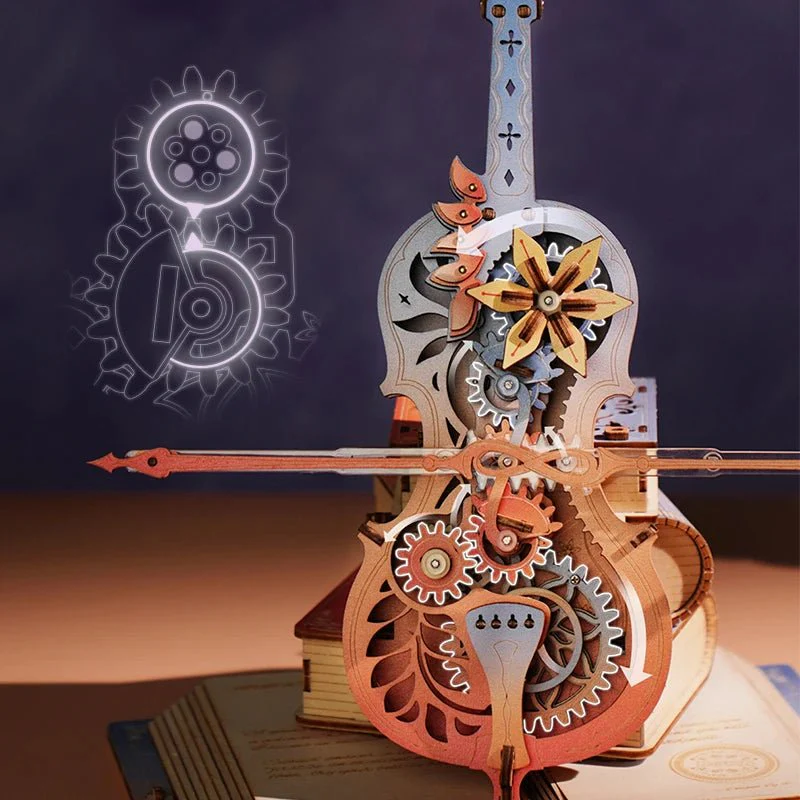 Symphony of Gorgeous Dreams Mechanical Music Box 3D Wooden Puzzle AMK63M