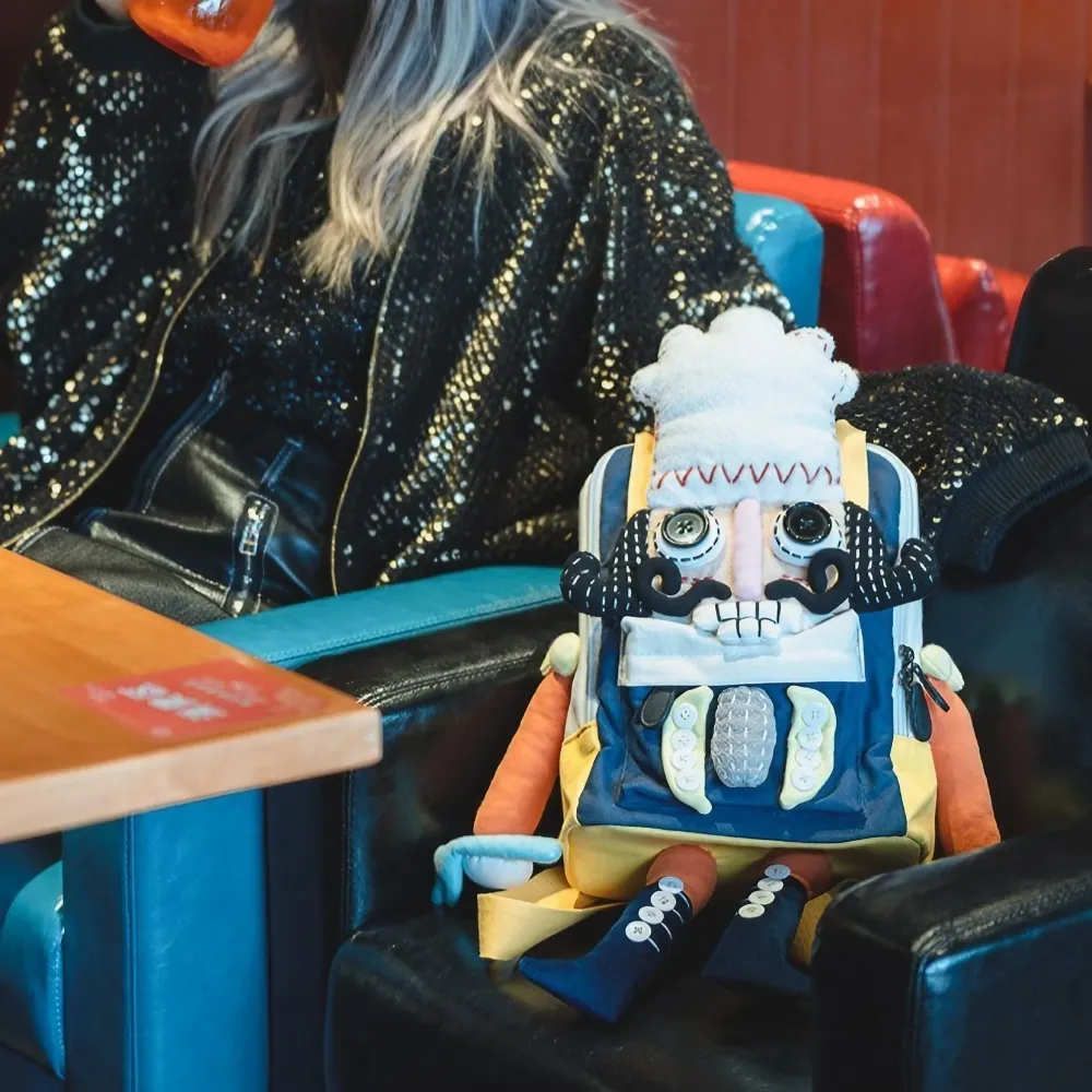 Cute Nutcracker Chef Personality Cotton Leisure Backpack - Handmade