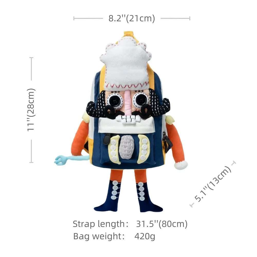 Cute Nutcracker Chef Personality Cotton Leisure Backpack - Handmade