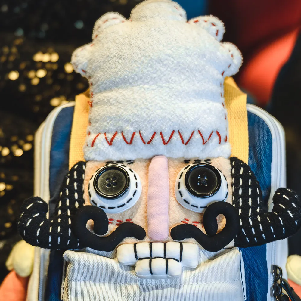 Cute Nutcracker Chef Personality Cotton Leisure Backpack - Handmade