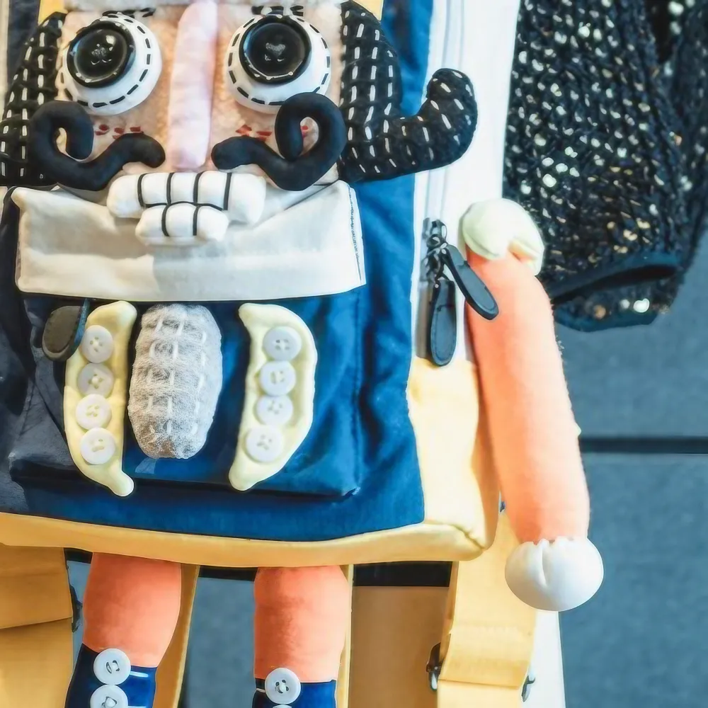 Cute Nutcracker Chef Personality Cotton Leisure Backpack - Handmade